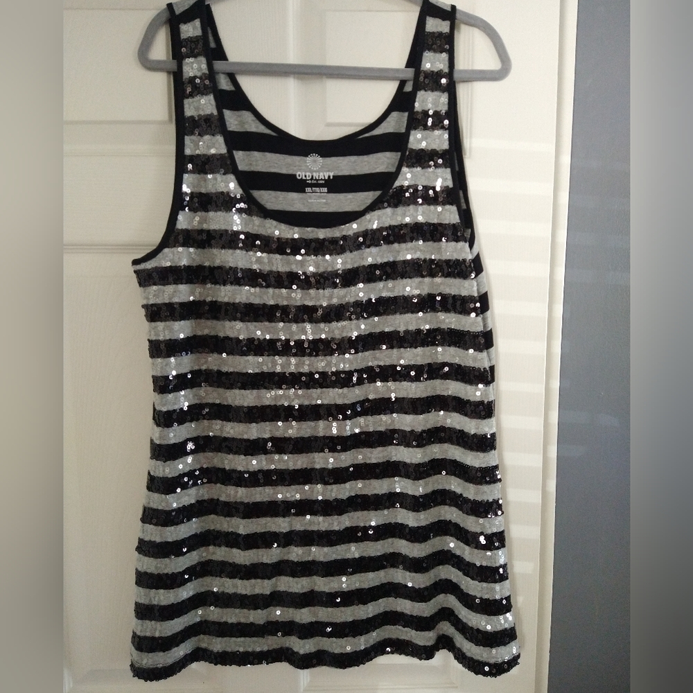 Old navy XXL black/gray sequence tank top